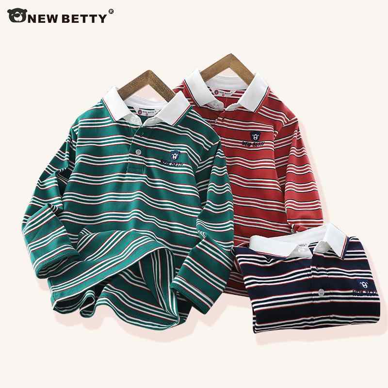 ポロシャツ キッズ ボーイズ ガールズ 長袖 Tシャツ カットソー ストライプ柄 男女...
