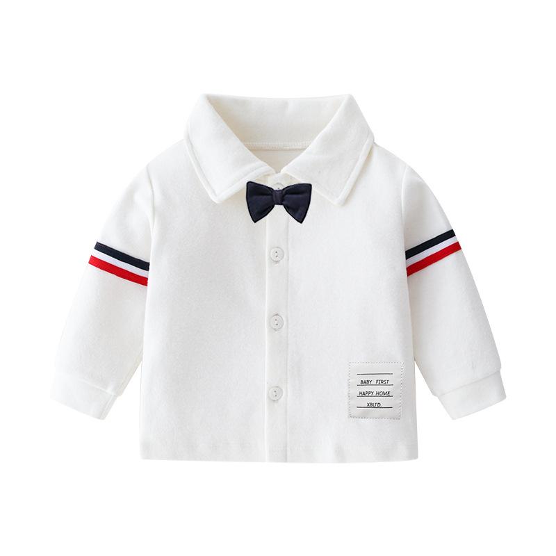 シャツ 子供服 長袖 春秋 男女兼用 ベビー服 トップス 襟付き 無地 コットン