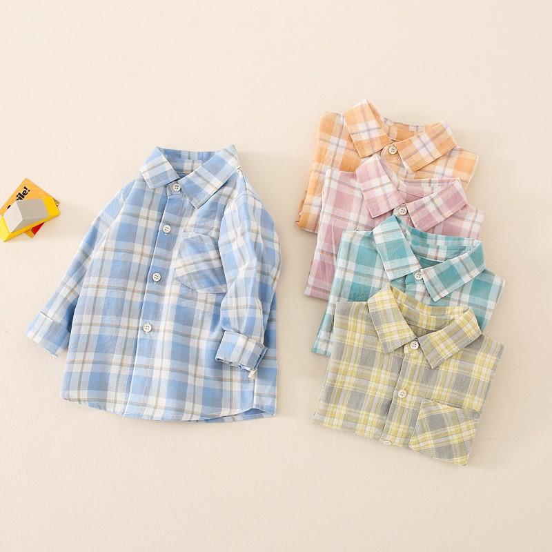 ・商品カテゴリ: 子供用シャツ・対象: 男の子・対象年齢層: 中小・スタイル: カジュアル・襟の形: 襟付き・生地加工: 柔らかく加工・袖丈: 長袖・柄: 格子柄・要素: 格子柄・素材: 綿・主素材: 綿100%・安全レベル: A類・カラー: ブルー, オレンジ, グリーン, ピンク, ライトグリーン, ホワイト, イエロー・対応身長: 80cm, 90cm, 100cm, 110cm, 120cm, 130cm