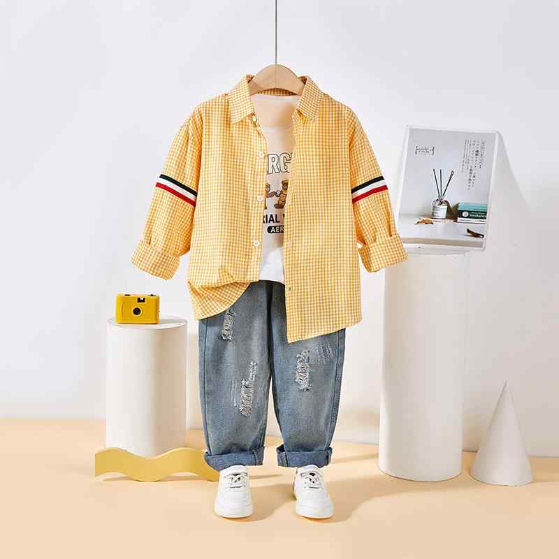 シャツ キッズ 男女兼用 子供服 長袖 コットン 格子柄 トップス 柔らか 快適 プリント 春秋 110cm 120cm 130cm 140cm 150cm 160cm レッド オレンジ イエロー ブラック