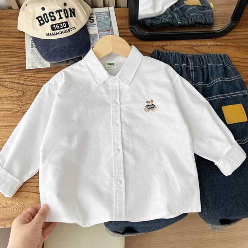 シャツ キッズ 男の子 子供服 長袖 春秋 韓国風 コットン ストライプ柄 トップス 80 90 100 110 120cm