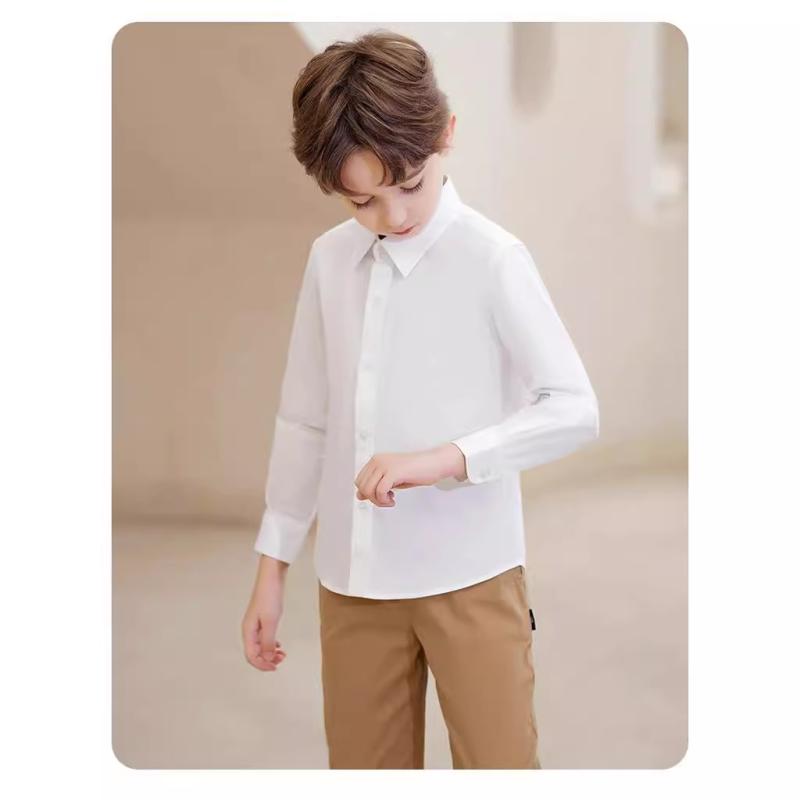 シャツ キッズ 長袖 春秋 白色 無地 スクールシャツ 男女兼用 子供服 ブラウス フォーマル 発表会 冠婚葬祭 110cm 120cm 130cm 140cm 150cm 160cm 170cm 180cm
