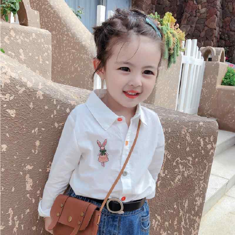 셔츠 키즈 소녀 탑스 자수 코튼 긴소매 3세 4세 5세 6세 7세 8세 아동복 가을복 귀여운 캐주얼