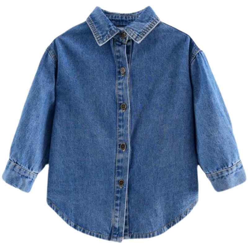 ・商品カテゴリ: 子供用シャツ・対象: 女児・対象年齢層: 中学・高学年 (8歳以上、身長140cm以上)・スタイル: カジュアル・ネックライン: その他・袖丈: 長袖・柄: 無地・素材: 綿・素材混率: 31%-50%・安全レベル: C・カラー: デニム・対応身長: 90, 100, 110, 120, 130, 140