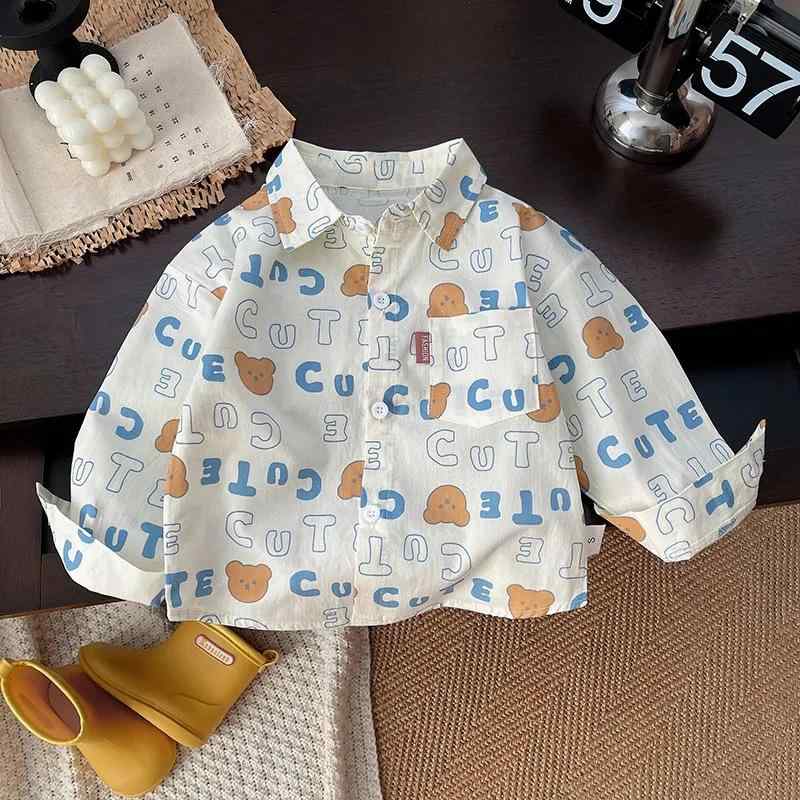 ・商品カテゴリ: 子供用シャツ・対象: 男の子・対象年齢: 中小規模のお子様(3~8歳、100~140cm)・画像: モデルなし・スタイル: 漫画・襟型: ポロカラー・生地加工: 柔らかい加工・袖丈: 長袖・柄: プリント・シーズン: 春秋・要素: プリント・生地名: 綿・主な生地の組成: 綿・主な生地の組成含有量: 95%・安全レベル: B・色: 英語のクマのシャツ・推奨身長: 80cm, 90cm, 100cm, 110cm, 120cm