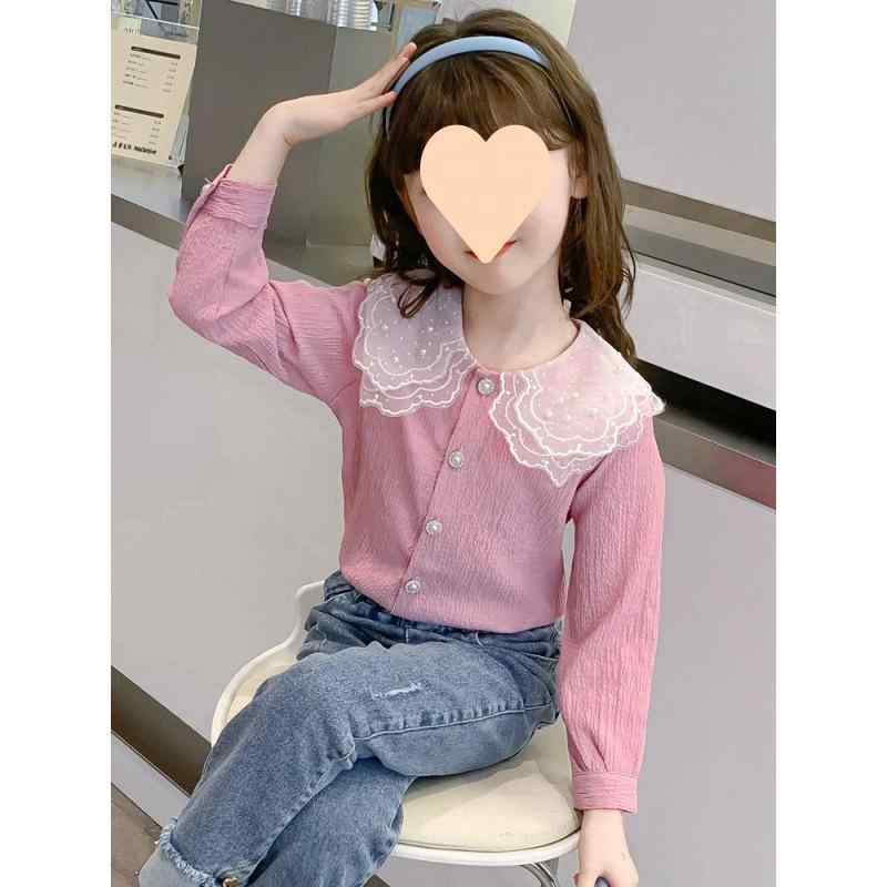 ・適用性別: 女児・対象年齢: 中高学年(8歳以上、身長140cm以上)・スタイル: その他・ネックライン: 荷葉襟・袖丈: 長袖・柄: 無地・素材: 聚乙烯醇繊維・生地: その他・安全レベル: C・色: ピンク・サイズ: 90, 100, 110, 120, 130, 140, 150, 160・アイテム: 子供用シャツ