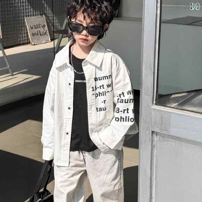 シャツ キッズ 男の子 子供服 トップス 長袖 春秋 韓国風 コットン 100 110 120 130 140 150 ホワイト