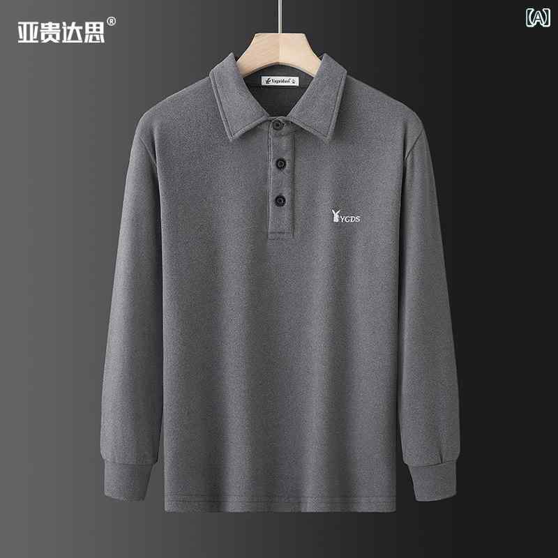 Tシャツ メンズ 長袖 ポロシャツ 秋冬 裏起毛 あったか 暖かい 紳士服 シニア 普段使い
