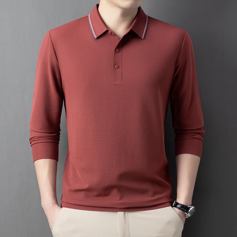 Tシャツ メンズ 男性用 ポロシャツ 長袖 襟付き プルオーバー トップス ナイロン混...