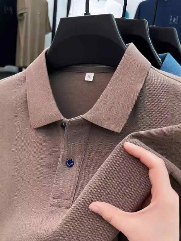 ポロシャツ メンズ 長袖 コットン 無地 水洗い加工 襟付きTシャツ カジュアルトップス 秋冬 ミリタリーグリーン系