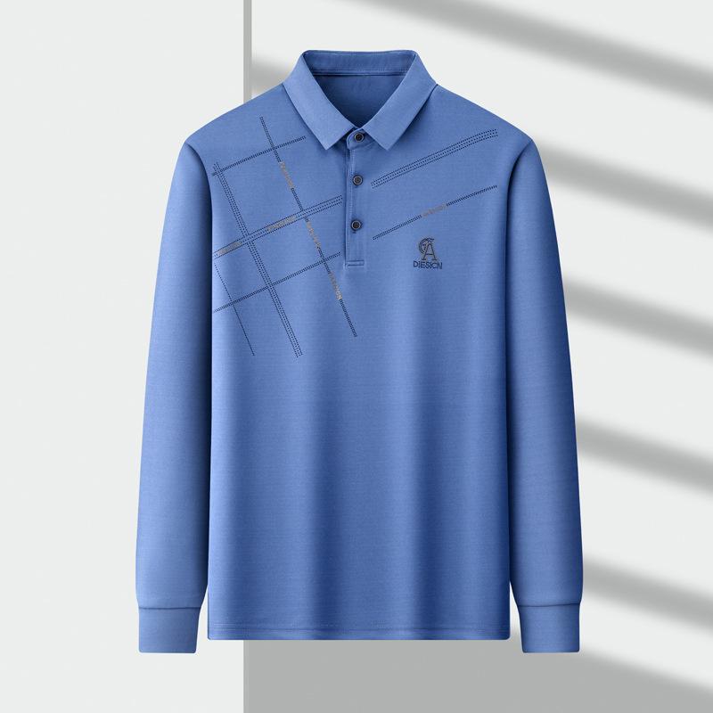 Tシャツ メンズ ポロシャツ 長袖 襟付き 春秋 薄手 40代 50代 60代 ミドルエイジ 紳士服 普段使い トップス カットソー 接触冷感 吸湿速乾 ポリエステル ブラック ネイビー グリーン ブルー M L XL XXL 3XL 4XL