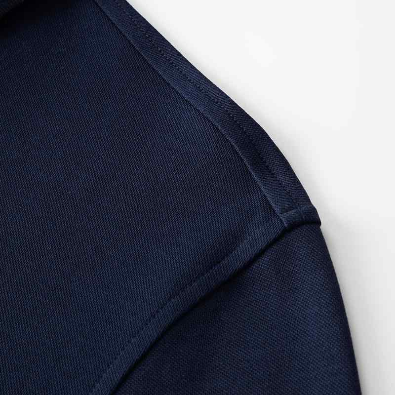 ポロシャツ メンズ 長袖 コットンブレンド トップス 襟付き 無地 刺繍入り カットソー 秋冬 普段使い 部屋着