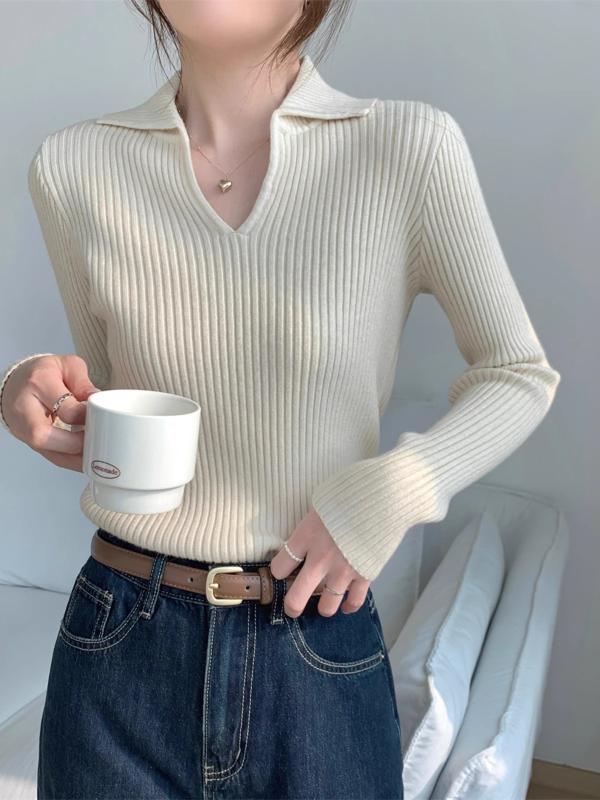 ニット レディース 秋冬 Vネック 長袖 プルオーバー トップス おしゃれ きれいめ カジュアル あったか 普段使い オフィス デート