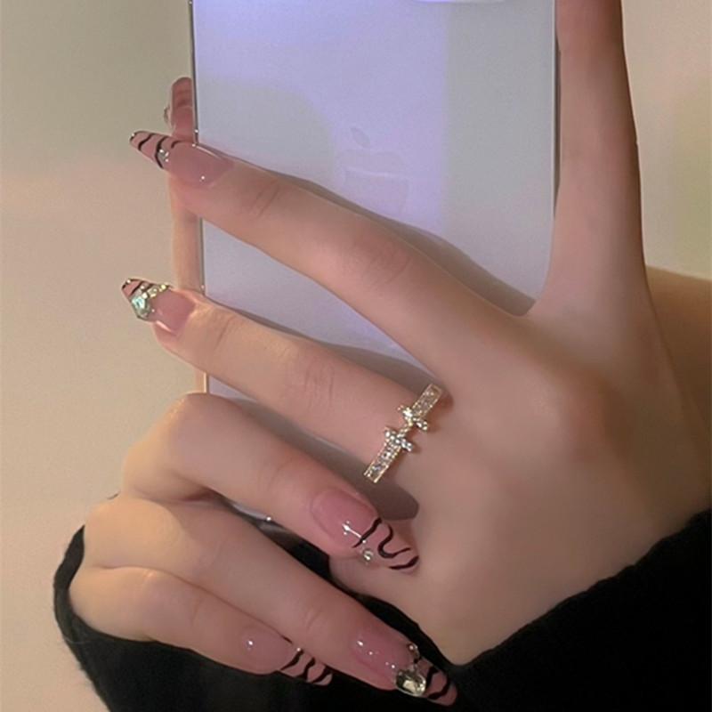 指輪 レディース 韓国風 ジルコニア アルファベット H リング 金色 銀色 ファッションリング 高見え 電..