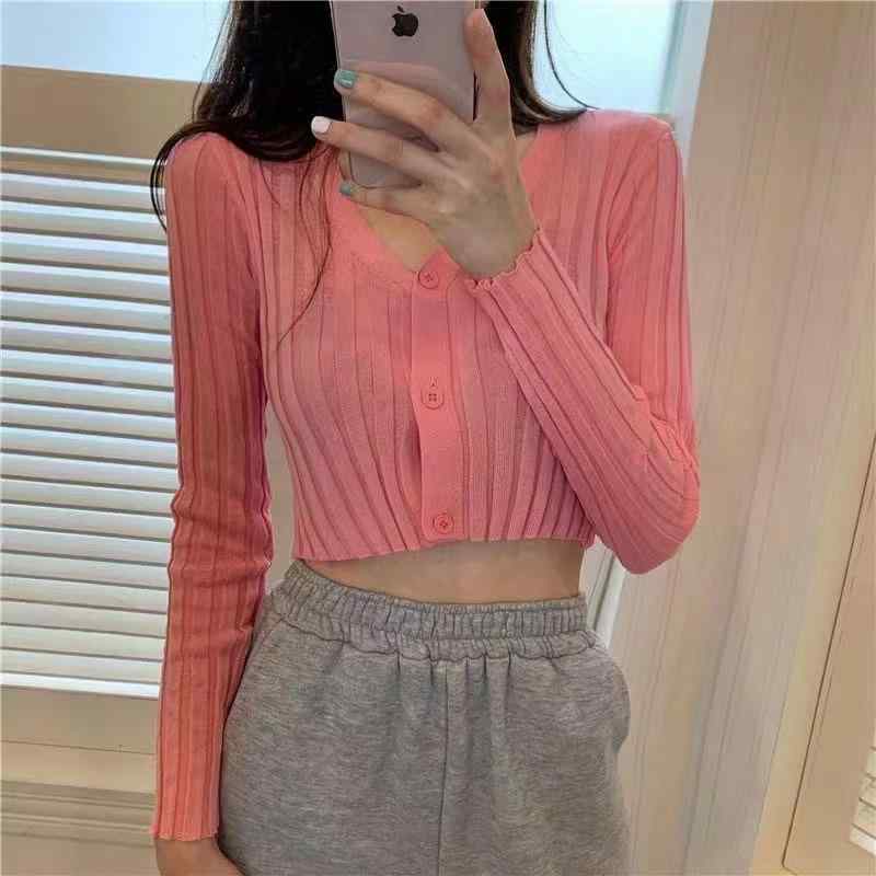 ・素材: アクリル、スパンデックス・柄: 無地・厚さ: 普通・組み合わせ: 単品・スタイル: カーディガン・シルエット: スリム・袖のタイプ: プリンセススリーブ・ネックライン: ポロネック・袖丈: 長袖・デザイン: 拼接・カラー: ホワイ...