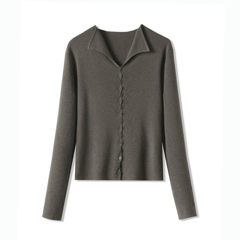 ニット レディース トップス 秋冬 長袖 カーディガン Vネック 無地 ゆったり 伸縮性 普段使い 安哥拉レッド グレー モカ ブラック