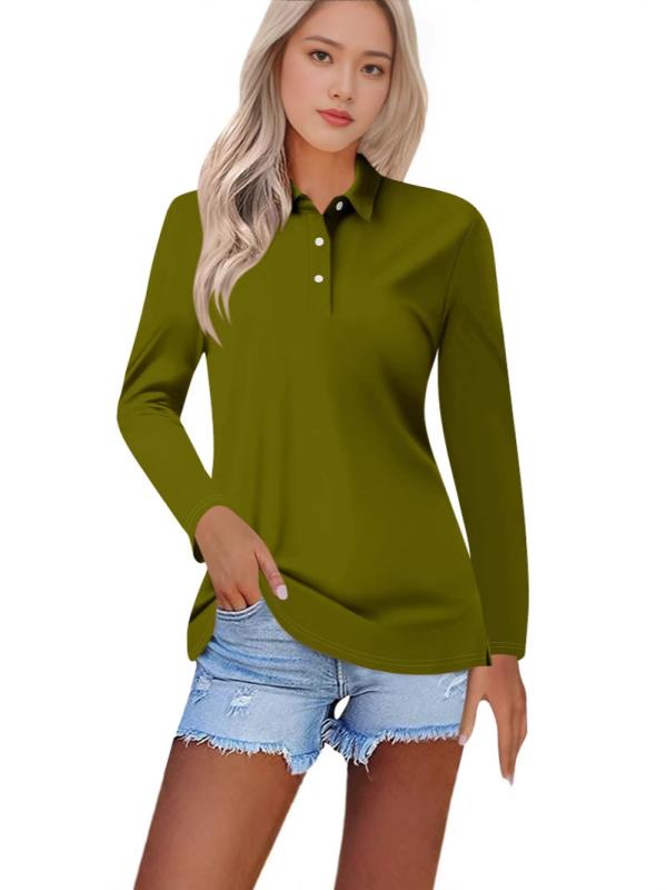ポロシャツ レディース 春物 長袖 配色 切り替え 襟付き トップス ブラウス シャツ スリム 普段使い 通勤着 清新 甜美 伸縮性 ポリエステル