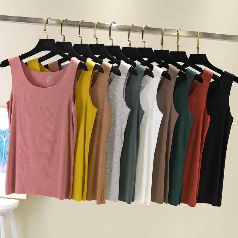 タンクトップ レディース モダール 無地 スリムフィット インナー ノースリーブ トップス 薄手 夏 ラウ..