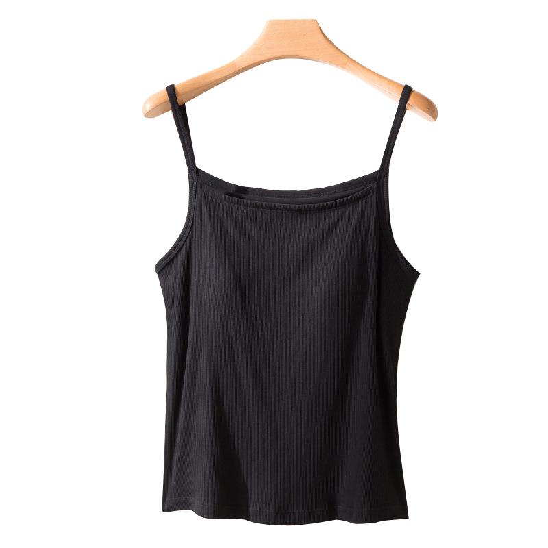 タンクトップ レディース 接触冷感 ブラパッド付き トップス ノースリーブ スリムフィット 無地 再生繊維 カジュアル 部屋着 普段使い ..