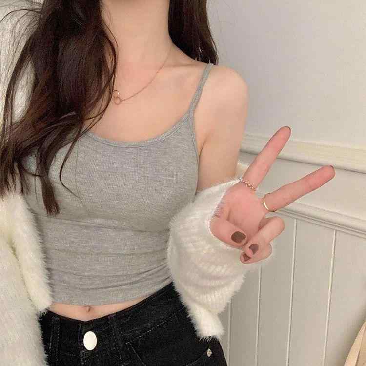 キャミソール レディース 高弾性 コットン タンクトップ カップ付き インナー トップス ノースリーブ スリムフィット 無地 黒 白 ピン..