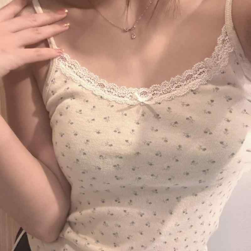 キャミソール レディース レース 杏色 ノースリーブ トップス 韓国風 スリム ショート丈 ポリエステル