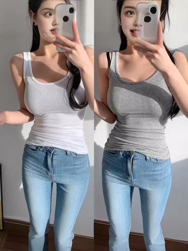 楽天シャドーテールタンクトップ レディース ノースリーブ インナー モダール 無地 シンプル スリムフィット 白 黒 灰色 春夏 セクシー 部屋着 普段使い