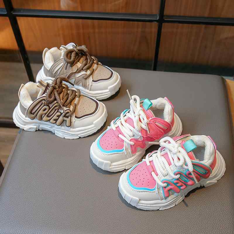 スニーカー キッズ 女の子 男の子 子供靴 厚底 ダッドスニーカー 運動靴 通学 幼稚園 小学校 春秋 軽量..