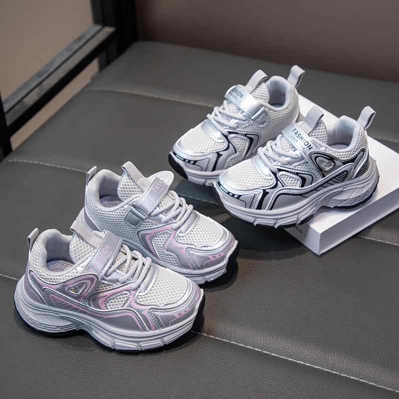 Sneakers - スニーカー キッズ 女の子 子供靴 スポーツシューズ メッシュ 通気性 運動靴 幼稚園 小学生 1歳 2歳 3歳 4歳 5歳 6歳 7歳 8歳 9歳 10歳 11歳 12歳 春夏 秋冬 普段使い 走りやすい 履きやすい 黒 ブラック ピンク