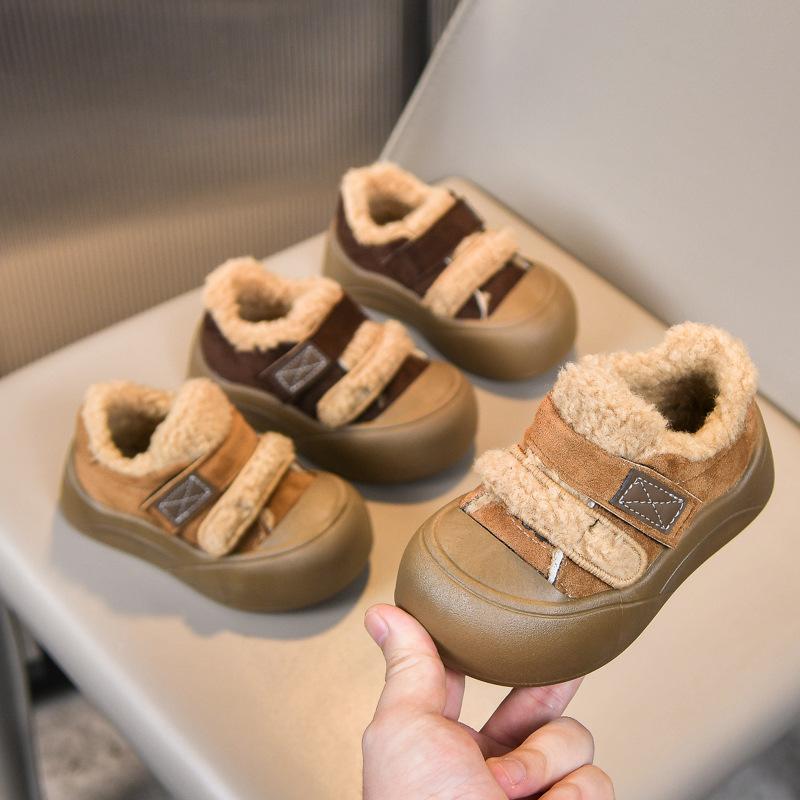 Shoes - スニーカー キッズ 子供 男の子 女の子 厚底 保暖 防水 防滑 カートーン 切り替え 運動靴 超纤皮 橡胶 秋冬 春夏