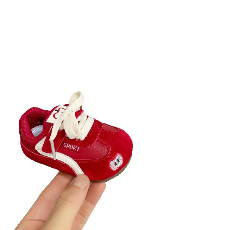 運動鞋 - スニーカー キッズ かわいい 刺繍入り ローカット スニーカー 秋冬 韓国風 バイカラー 快適 幼児 ベビー 通園 普段使い