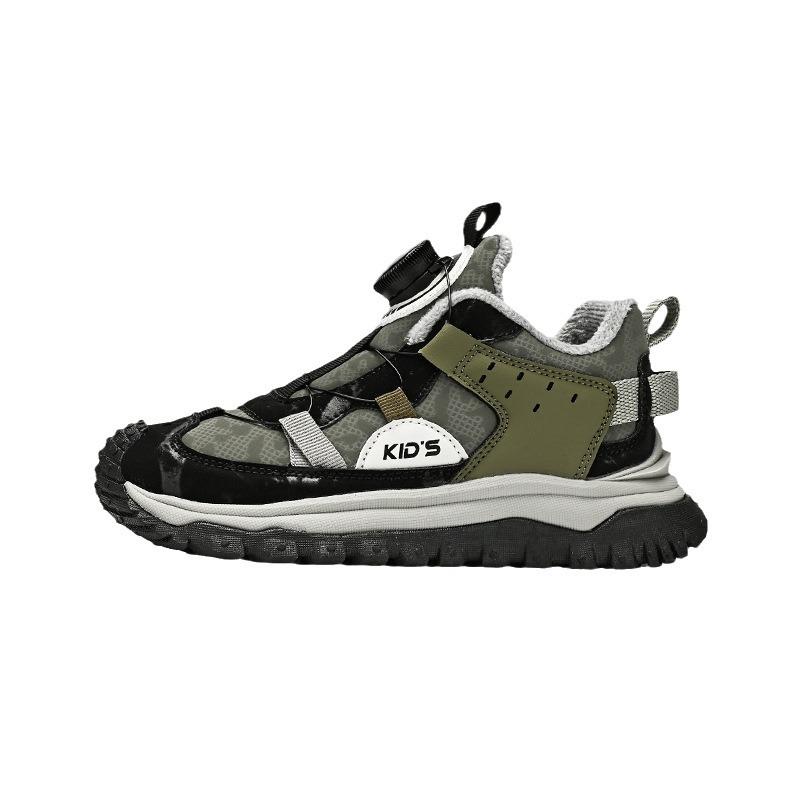Sneakers - スニーカー キッズ 女の子 子供靴 運動靴 秋冬 紐なし マジックテープ 人工皮革 PVC ブラック ピンク系 グリーン