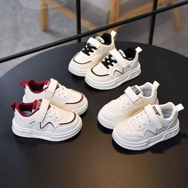 Sneakers - スニーカー キッズ 子供 板鞋 防水 運動靴 軟底 防滑 ランニングシューズ 男の子 女の子 春秋 黒 白 赤