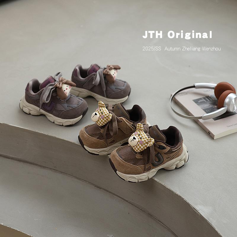 スニーカー キッズ 女の子 かわいい カートゥーン 軽量 厚底 カジュアル 運動靴 通学履き 春秋冬 ベージュ パープル系