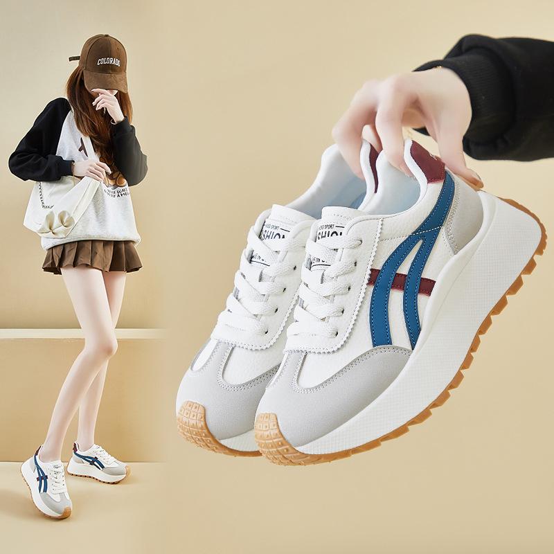 スニーカー レディース 厚底 インヒール 運動靴 ランニング シューズ カジュアル ローカット 婦人靴 スポーツ 春 スニーカー ブルー ブラック(4)