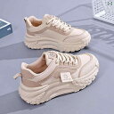 スニーカー レディース 厚底 スポーツシューズ ランニングシューズ 運動靴 防水 滑り止め クッション性 通気性 白 黒 ベージュ