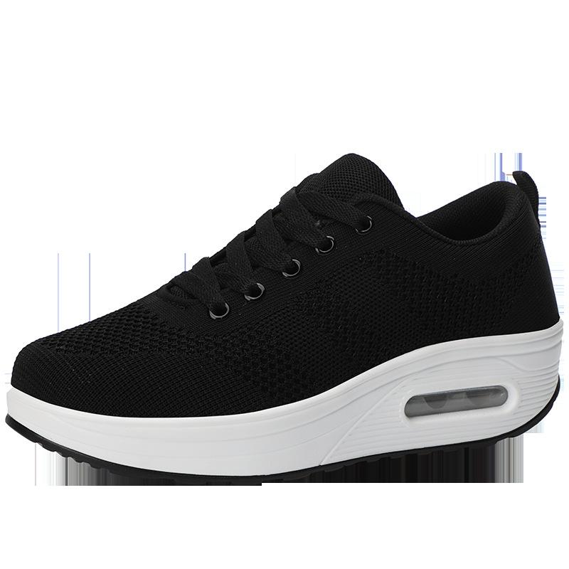 ・スタイル: カジュアル・流行の要素: 浅い履き口、配色、クロスストラップ、厚底、カラーブロック・靴のつま先の形状: ラウンドトゥ・アッパー素材: フライニット・対象: 女性・ヒールの高さ: ミドルヒール（3-5cm）・パターン: 配色・対...