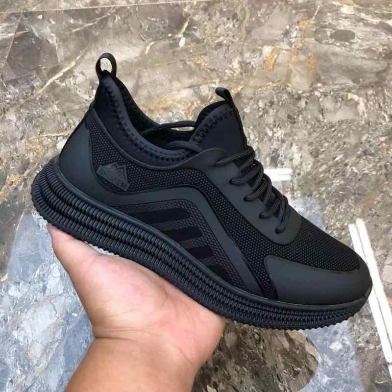 スニーカー メンズ 厚底 ランニングシューズ スポーツシューズ カジュアル 運動靴 青年 男性用 春夏 メッシュ 通気性 ブラック系