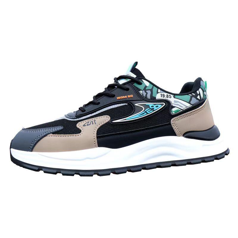 スニーカー メンズ 男性用 運動靴 ランニングシューズ メッシュ 通気性 韓国風 ローカット フラット 紐靴 白 黒 スポーツ 普段使い 春夏秋冬