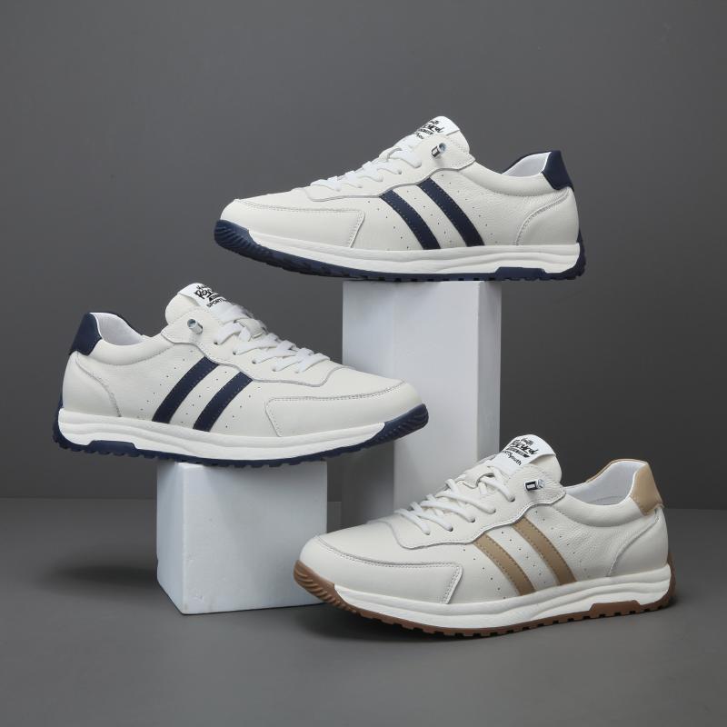 メンズ スニーカー 男性用 運動靴 ランニング シューズ ローカット 本革 通気性 普段使い ジンジャーイ..