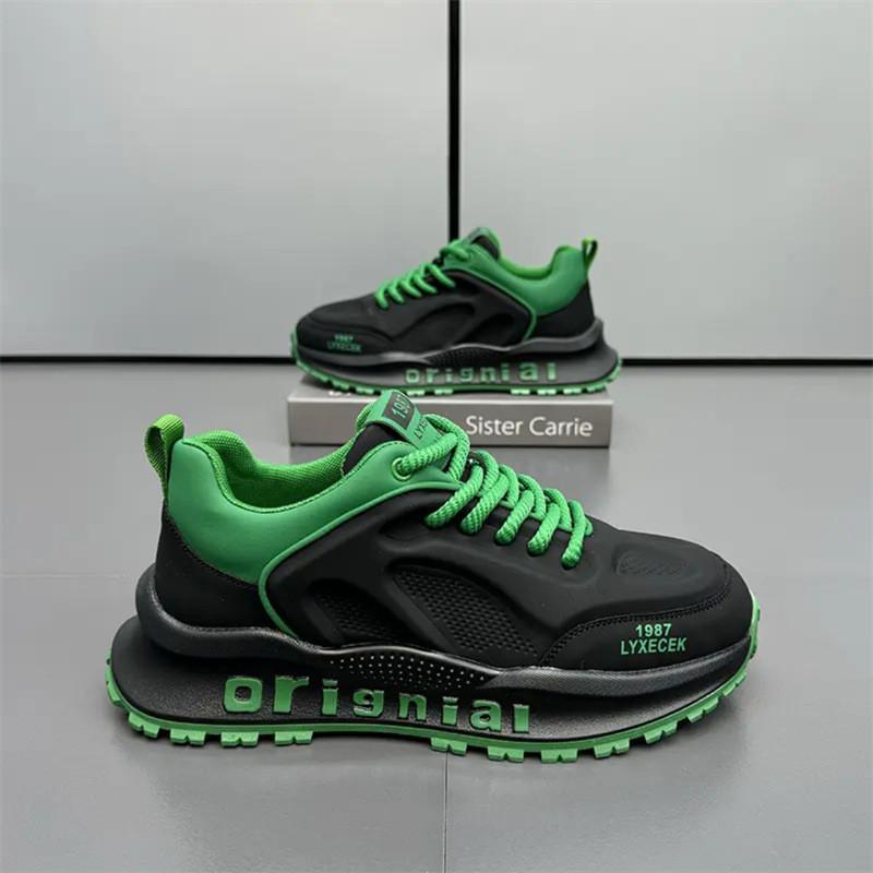 スニーカー メンズ 男性用 ランニングシューズ スポーツシューズ カジュアルシューズ レースアップ 合成皮革 ブラック系 ホワイト系 グリーン系