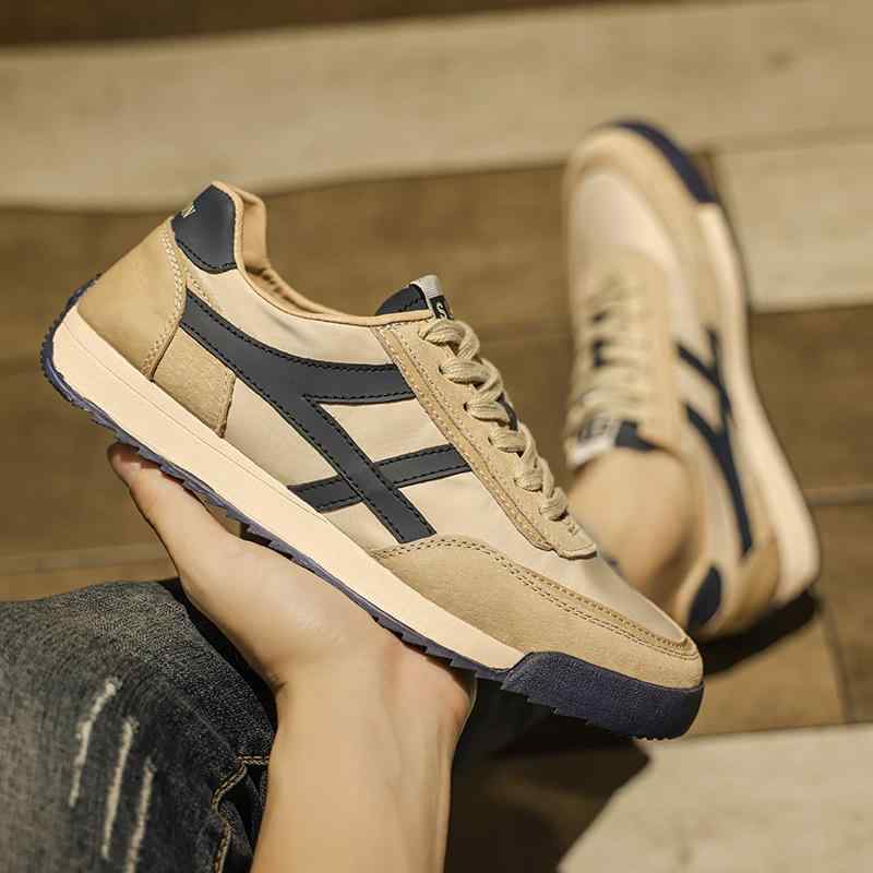 スニーカー メンズ 男性用 ローカット 運動靴 ランニングシューズ 紐靴 スポーツ カジュアル 通気性 耐摩耗性 普段使い 春夏秋冬 サンド ベージュ ブルー