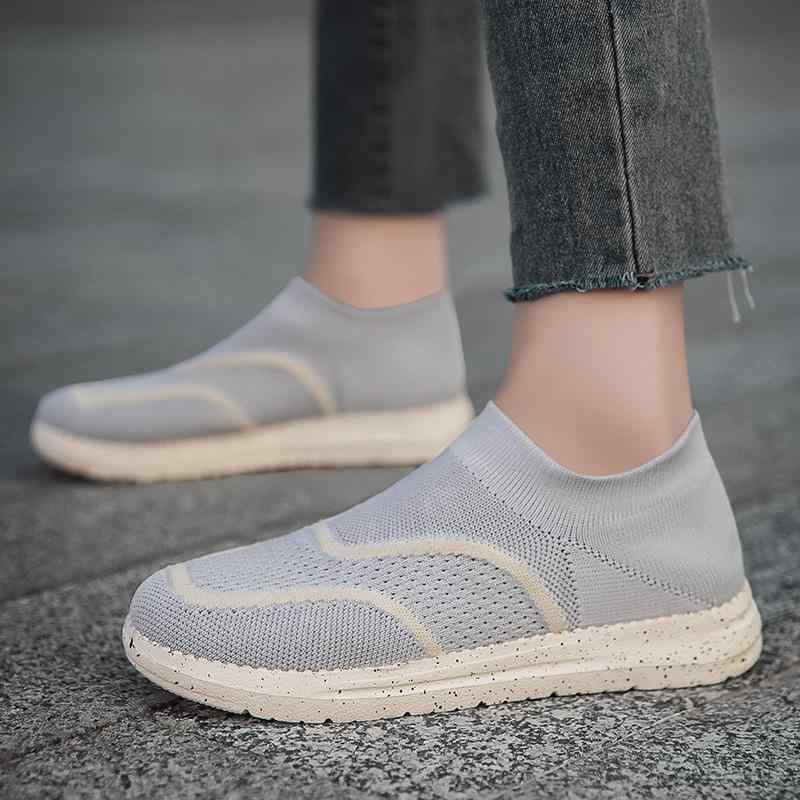 スニーカー メンズ レディース スリッポン スポーツ ランニングシューズ アウトドア 運動靴 厚底 メッシュ 通気性 軽量 普段使い 春夏秋冬 赤 グレー ピンク