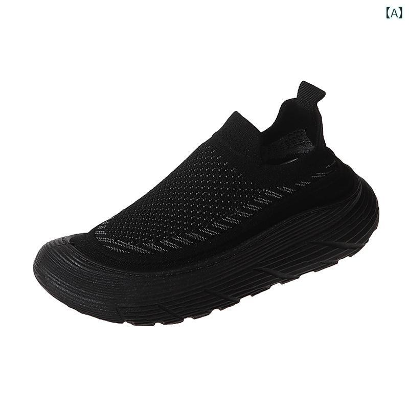 スニーカー レディース 通気性 メッシュ 婦人靴 スリッポン ぺたんこ 黒 紫 ベージュ 春秋冬