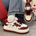 スニーカー レディース 厚底 ローカット スニーカー カジュアル スポーツ ランニング シューズ 春夏 秋 冬 軽量 ワインレッド 無地