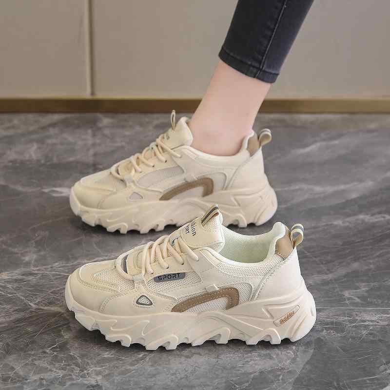 スニーカー レディース 厚底 スニーカー 韓国 ファッション インヒール 5cm 身長アップ ランニング シューズ 運動靴 カジュアル 美脚 軽量 通気性 歩きやすい 普段使い 黒 白 ベージュ 春夏