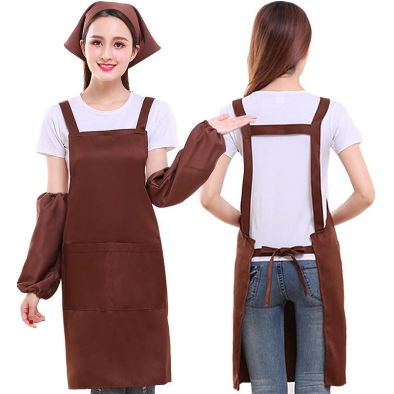 エプロン レディース メンズ 男女兼用 H型 韓国風 厚手 ワーク DIY 料理 カフェ 無地 黒 ブラック 深コ..