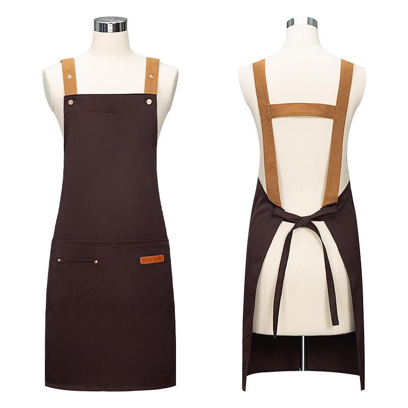 エプロン 男性用 女性用 家庭用 厨房 防水 撥水 防汚 無地 シンプル カフェ レストラン 料理 DIY ガー..