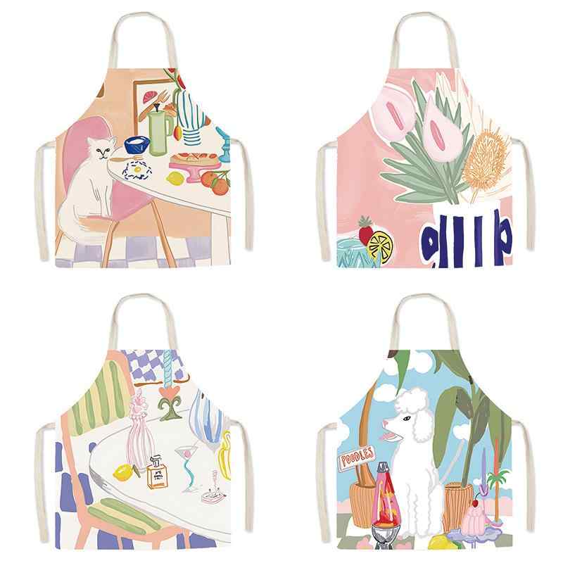エプロン レディース キッズ かわいい 韓国風 布製 撥水 防汚 カートゥーン ホーム キッチン クッキン..