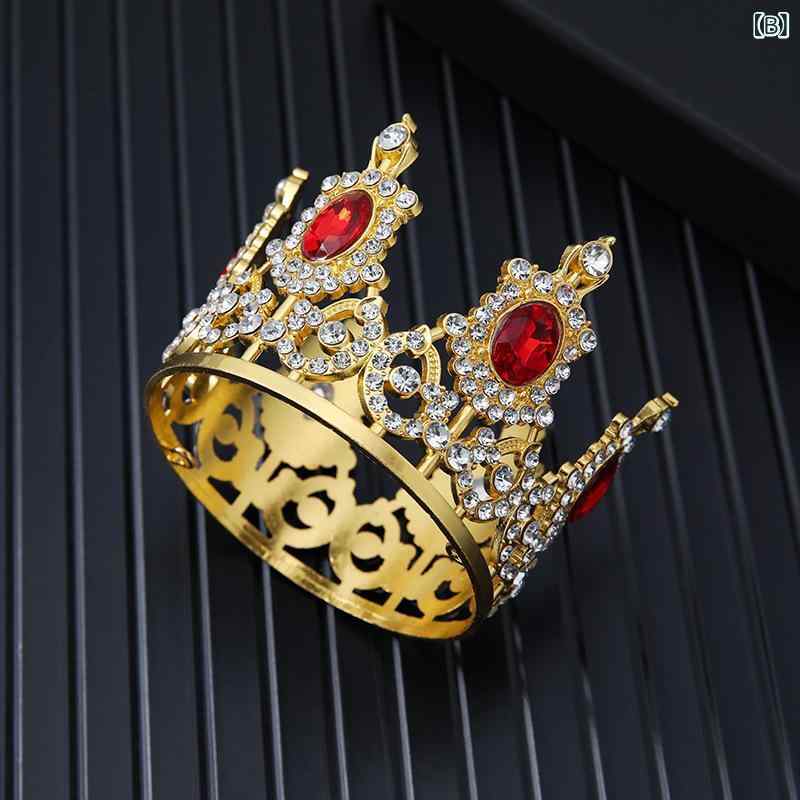 クラウン バロック様式 合金 ヘッドドレス ウェディング 結婚式 ブライダル 髪飾り ヘアアクセサリー ティアラ 王冠 ゴールド シルバー ラインストーン