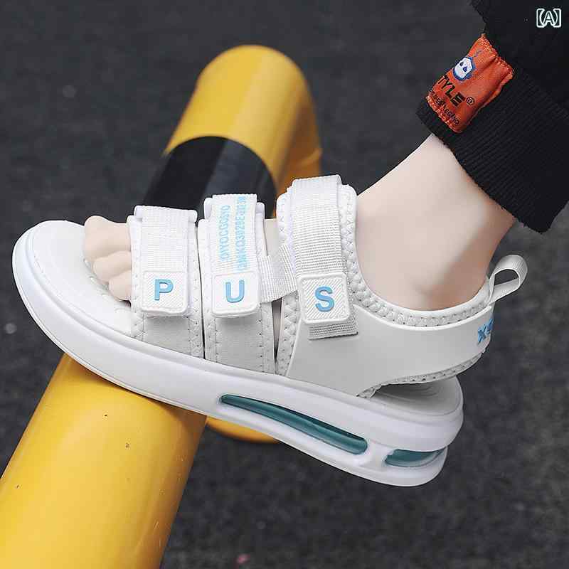 サンダル キッズ 男の子 子供用 ビーチサンダル スポーツサンダル マジックテープ 7歳 8歳 9歳 10歳 11歳 12歳 13歳 14歳 15歳 16歳 通学 普段使い 白 黒 伸縮性 クッション性